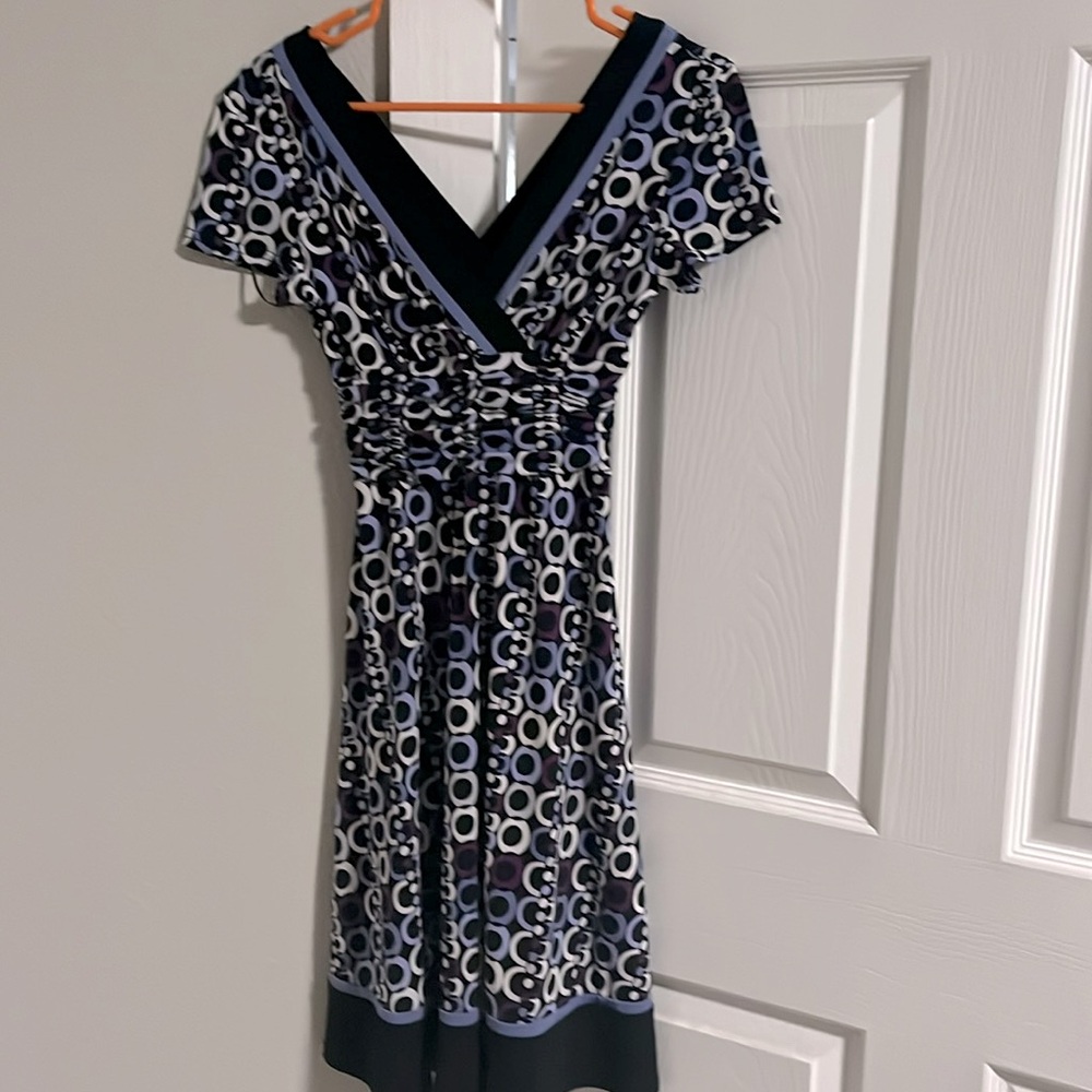 Purple Sandra Darren Short-Sleeved Open-Back Dress